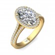 FlyerFit® 18K Yellow Gold Split Shank Engagement Ring