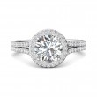 FlyerFit® 18K White Gold Split Shank Engagement Ring