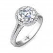 FlyerFit® 18K White Gold Split Shank Engagement Ring