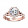 FlyerFit® 18K Pink Gold Split Shank Engagement Ring