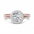 FlyerFit® 14K Pink Gold Shank And White Gold Top Split Shank Engagement Ring