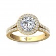 FlyerFit® 18K Yellow Gold Split Shank Engagement Ring