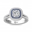 FlyerFit® 18K White Gold Split Shank Engagement Ring