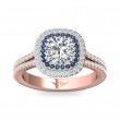 FlyerFit® 18K Pink Gold Shank And White Gold Top Split Shank Engagement Ring