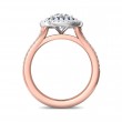 FlyerFit® 18K Pink Gold Shank And White Gold Top Split Shank Engagement Ring