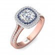 FlyerFit® 18K Pink Gold Shank And White Gold Top Split Shank Engagement Ring