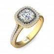 FlyerFit® 18K Yellow Gold Split Shank Engagement Ring