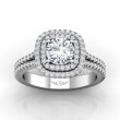 FlyerFit® 14K White Gold Split Shank Engagement Ring