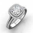 FlyerFit® 14K White Gold Split Shank Engagement Ring