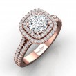 FlyerFit® 18K Pink Gold Split Shank Engagement Ring