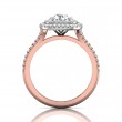 FlyerFit® 14K Pink Gold Shank And White Gold Top Split Shank Engagement Ring