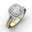 FlyerFit® 18K Yellow Gold Shank And White Gold Top Split Shank Engagement Ring