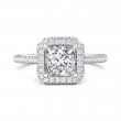 FlyerFit® 18K White Gold Micropave Halo Engagement Ring