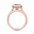 FlyerFit® 18K Pink Gold Micropave Halo Engagement Ring