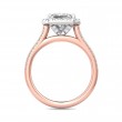 FlyerFit® 14K Pink Gold Shank And White Gold Top Micropave Halo Engagement Ring