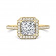 FlyerFit® 14K Yellow Gold Micropave Halo Engagement Ring