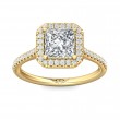 FlyerFit® 14K Yellow Gold Micropave Halo Engagement Ring