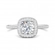 FlyerFit® Platinum Micropave Halo Engagement Ring