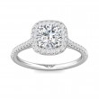 FlyerFit® Platinum Micropave Halo Engagement Ring