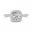 FlyerFit® Platinum Micropave Halo Engagement Ring