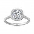 FlyerFit® Platinum Micropave Halo Engagement Ring