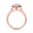 FlyerFit® 18K Pink Gold Micropave Halo Engagement Ring