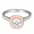 FlyerFit® 18K Pink Gold Micropave Halo Engagement Ring