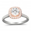 FlyerFit® 18K Pink Gold Micropave Halo Engagement Ring