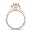 FlyerFit® 18K Pink Gold Micropave Halo Engagement Ring