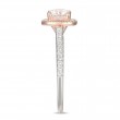 FlyerFit® 14K Pink Gold Shank And White Gold Top Micropave Halo Engagement Ring