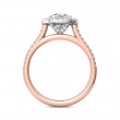 FlyerFit® 18K Pink Gold Shank And White Gold Top Micropave Halo Engagement Ring