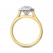 FlyerFit® 18K Yellow Gold Shank And White Gold Top Micropave Halo Engagement Ring