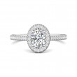 FlyerFit® 14K White Gold Micropave Halo Engagement Ring