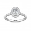 FlyerFit® 14K White Gold Micropave Halo Engagement Ring