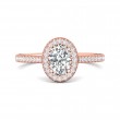 FlyerFit® 18K Pink Gold Micropave Halo Engagement Ring