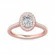 FlyerFit® 18K Pink Gold Micropave Halo Engagement Ring