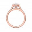 FlyerFit® 18K Pink Gold Micropave Halo Engagement Ring