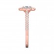 FlyerFit® 18K Pink Gold Micropave Halo Engagement Ring