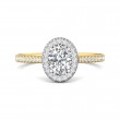 FlyerFit® 14K Yellow and 14K White Gold Micropave Halo Engagement Ring