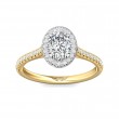 FlyerFit® 14K Yellow and 14K White Gold Micropave Halo Engagement Ring