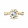 FlyerFit® 14K Yellow Gold Micropave Halo Engagement Ring