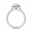 FlyerFit® 18K White Gold Micropave Halo Engagement Ring