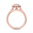 FlyerFit® 14K Pink Gold Micropave Halo Engagement Ring