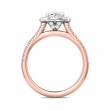 FlyerFit® 18K Pink Gold Shank And White Gold Top Micropave Halo Engagement Ring