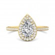 FlyerFit® 14K Yellow Gold Micropave Halo Engagement Ring