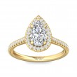 FlyerFit® 14K Yellow Gold Micropave Halo Engagement Ring