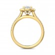 FlyerFit® 14K Yellow Gold Micropave Halo Engagement Ring