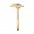 FlyerFit® 14K Yellow Gold Micropave Halo Engagement Ring