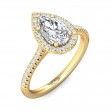 FlyerFit® 14K Yellow Gold Micropave Halo Engagement Ring