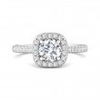 FlyerFit® Platinum Micropave Halo Engagement Ring